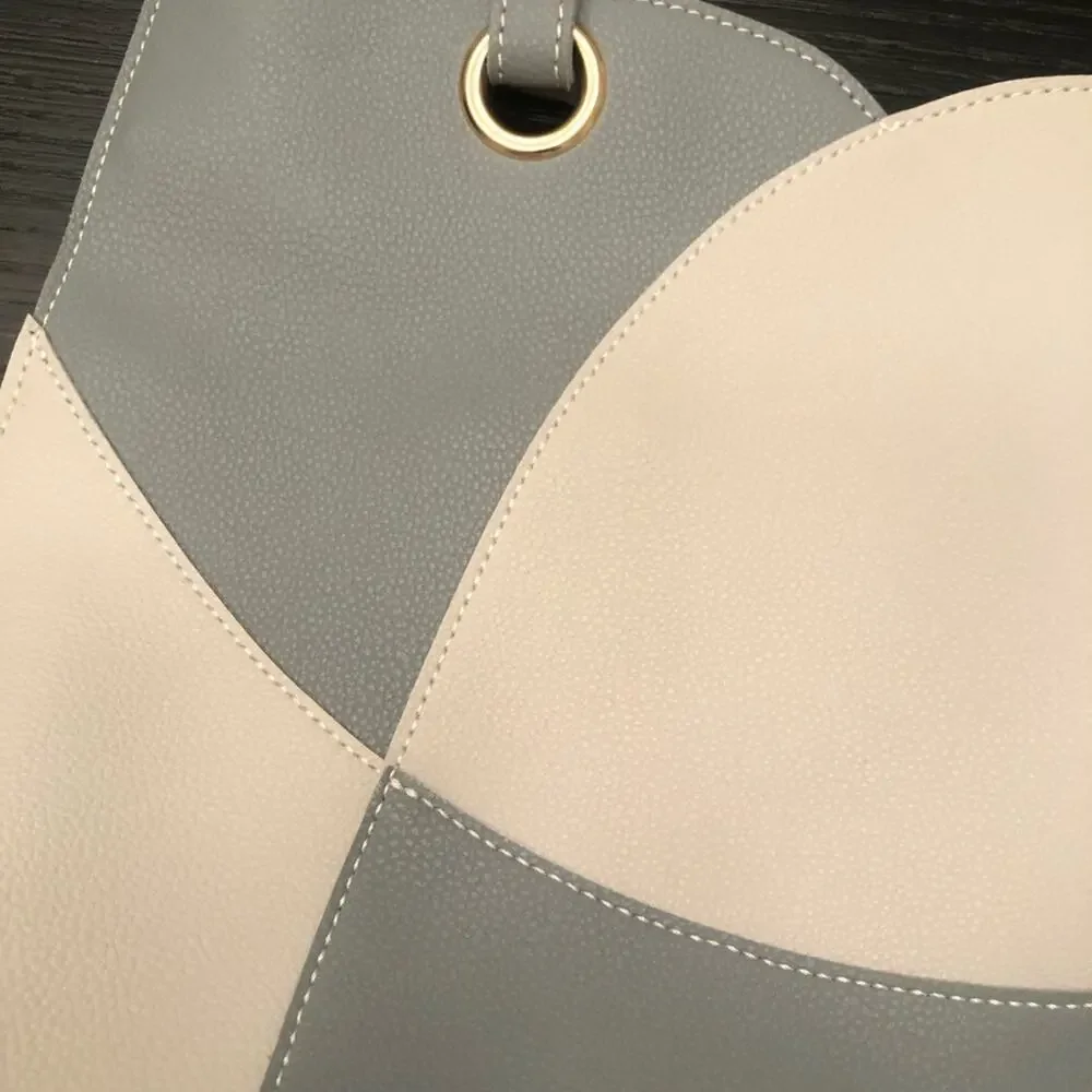 Mellow World Itzel Bag - Beautiful Dusty Blue Gray & Cream Two Tone Color Block - Picture 4 of 10